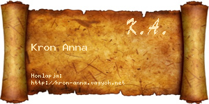 Kron Anna névjegykártya